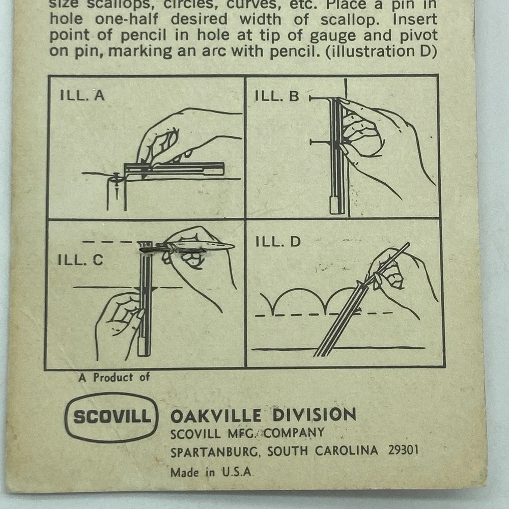 Vintage 1960's Scovill Dritz Sewing Gauge 6